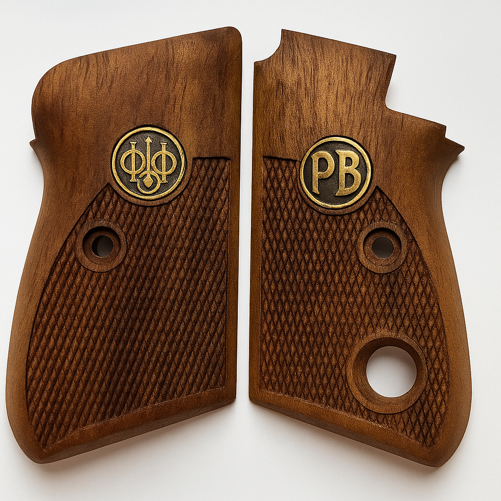 Brass Logo Crest Walnut Grip