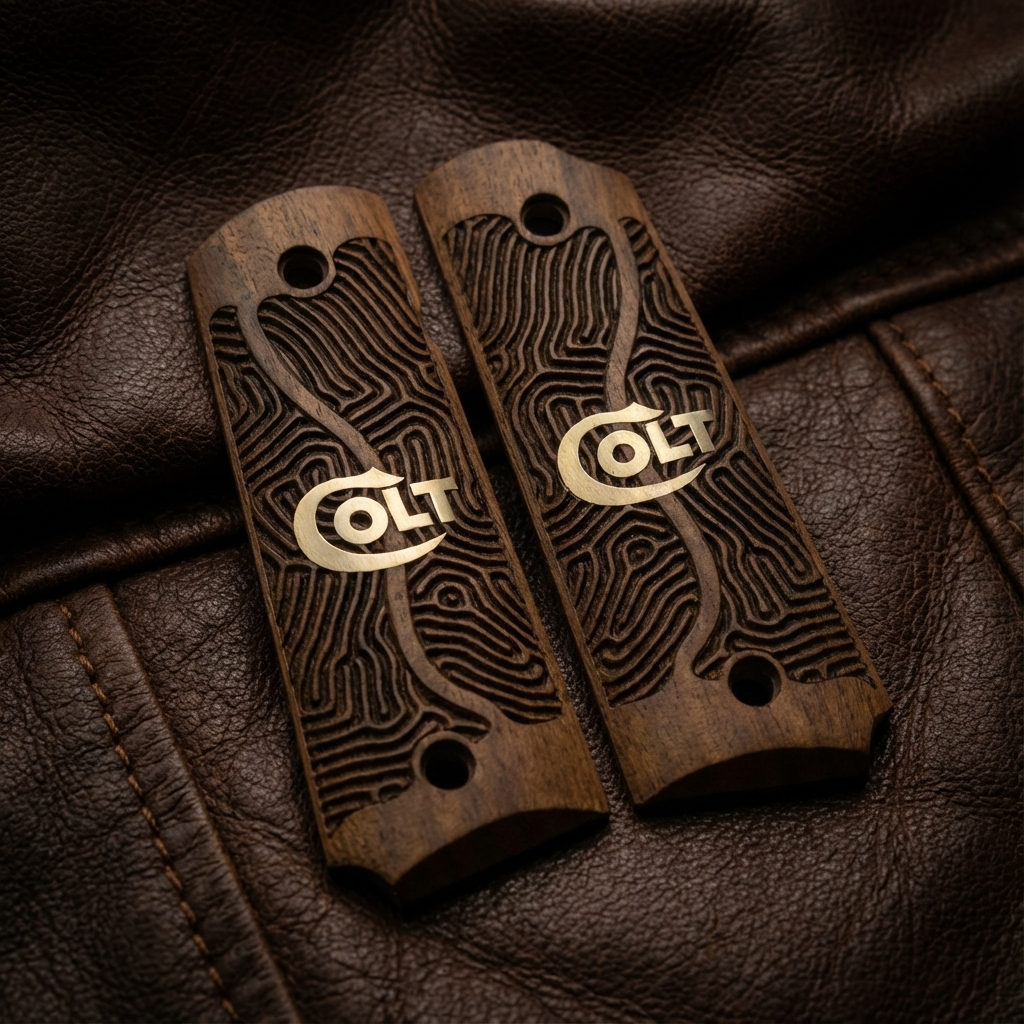 1911 Full Size Grips - Labyrinth Gold Logo