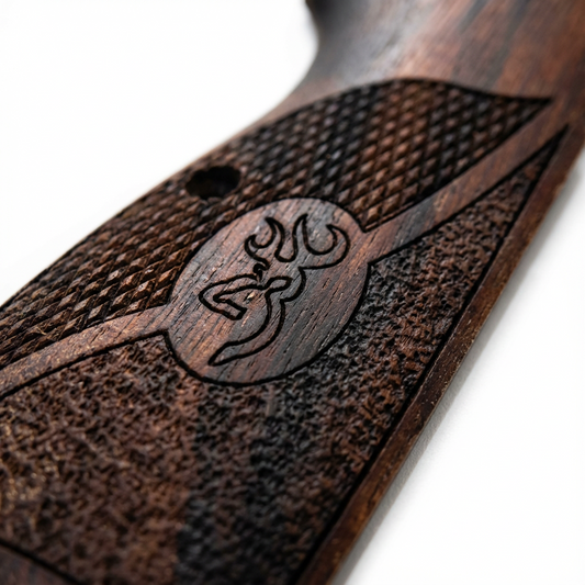 Browning Hi-Power Kabzalar – Koyu Çift Dokulu Logo