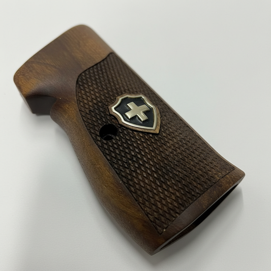 Sig P210 Grips - Checkered Swiss Cross (Black)