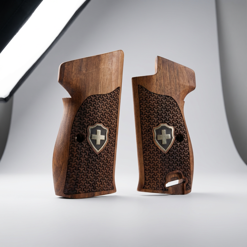 Sig P210 Grips - Swiss Cross Geometric Star (Black)