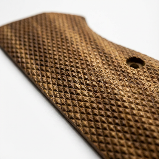 Browning Hi-Power Grips - Full Checkered Light Walnut