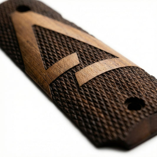 1911 Full Size Grips - Delta Triangle - Personalized Gold Initial