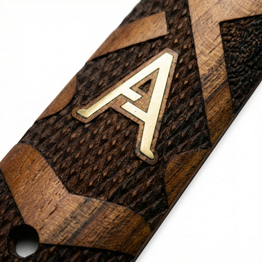 1911 Full Size Grips - Celtic Weave - Personalized Gold Initial