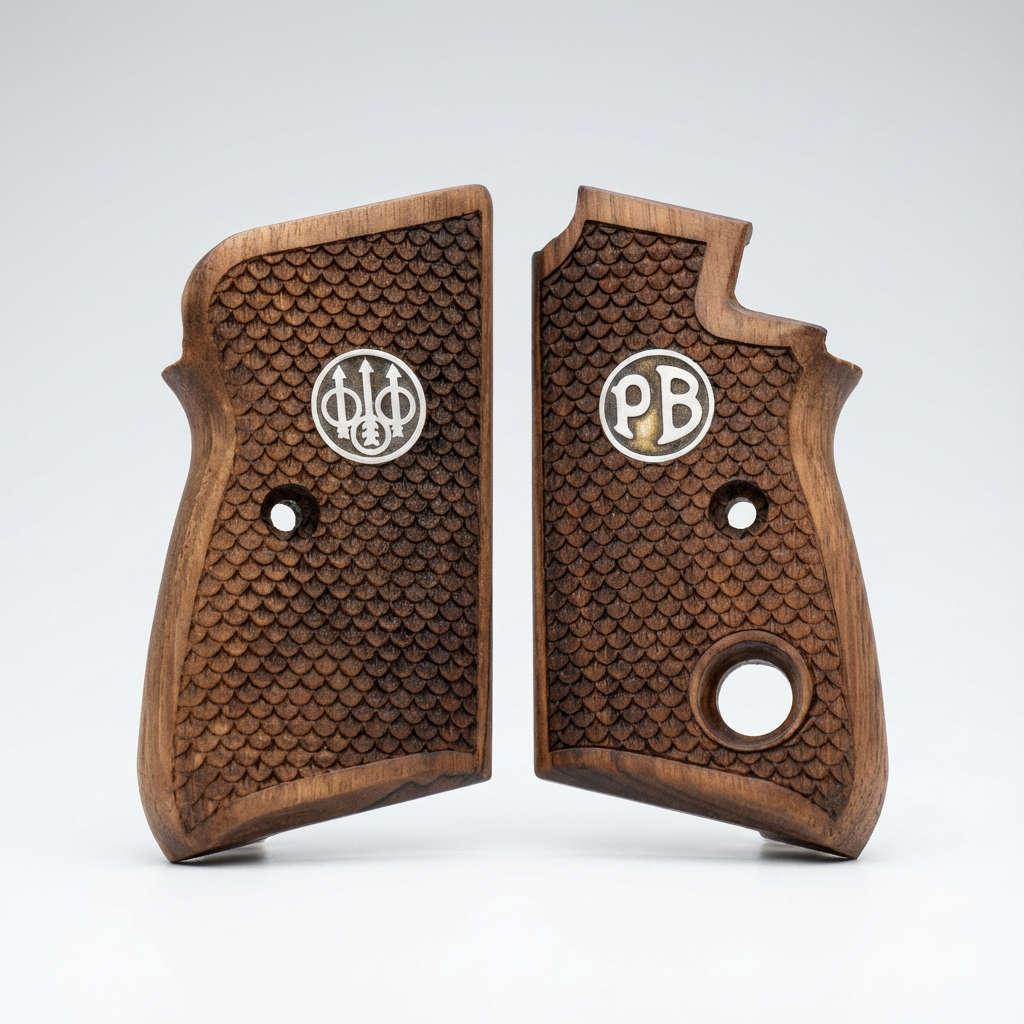 Beretta 70 Grips – Silver Fishscale