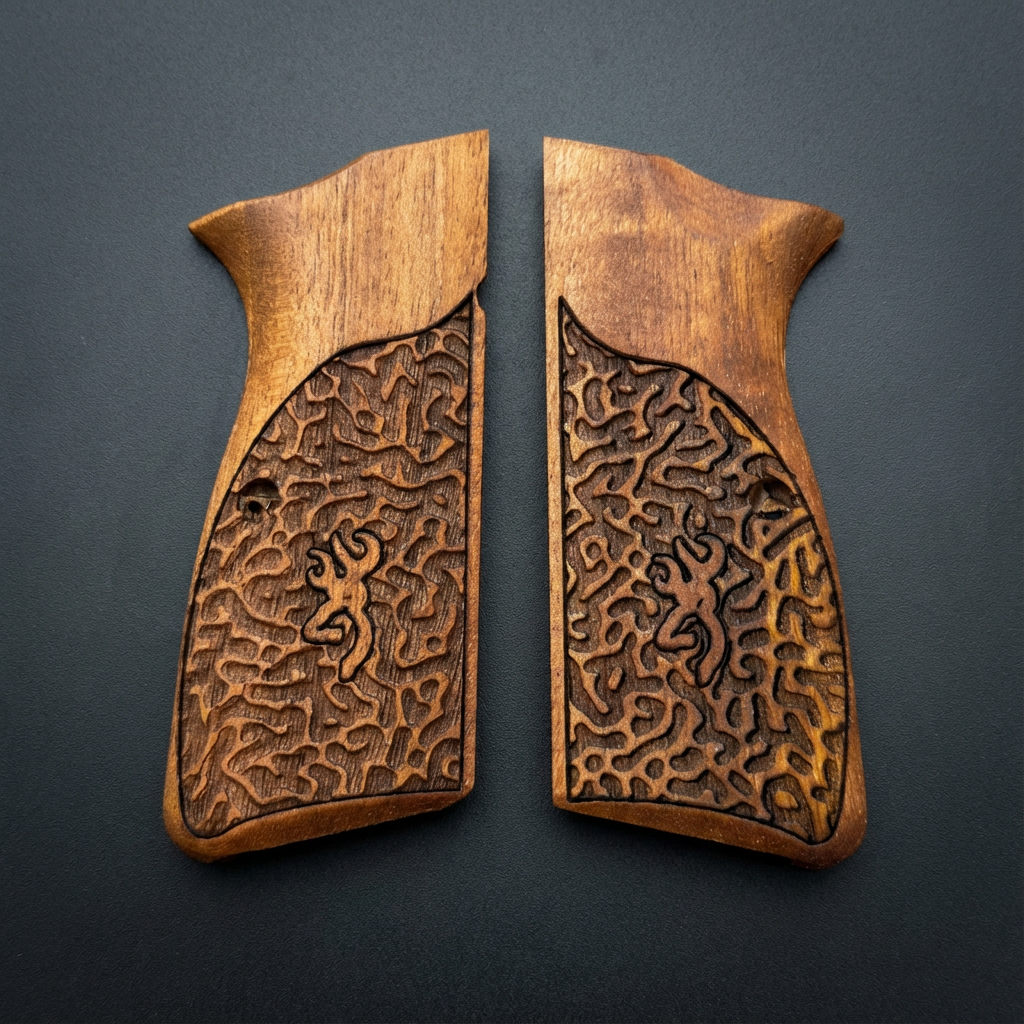 Browning Hi-Power Grips – Labyrinth with Logo