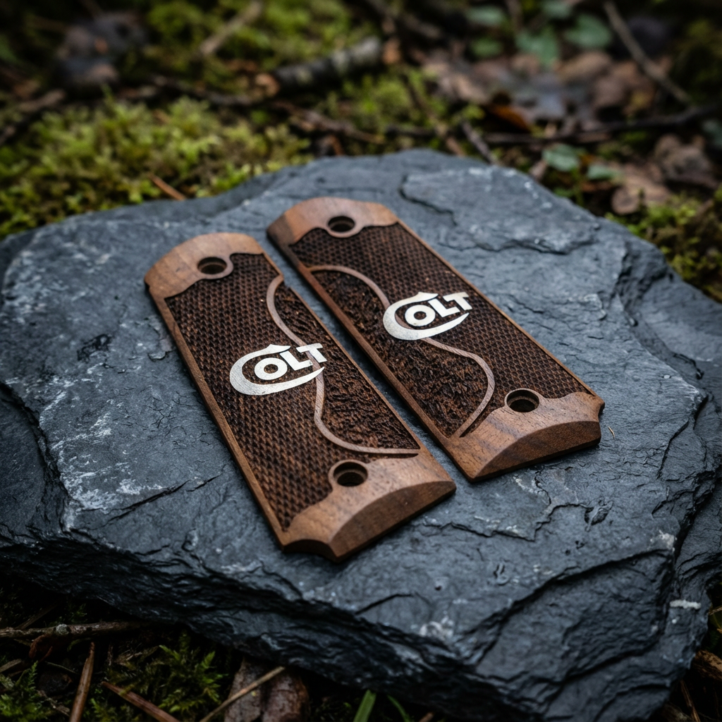 1911 Full Size Grips - Double Texture Silver Logo