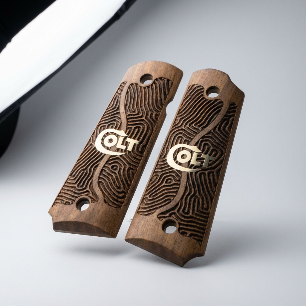 1911 Full Size Grips - Labyrinth Gold Logo