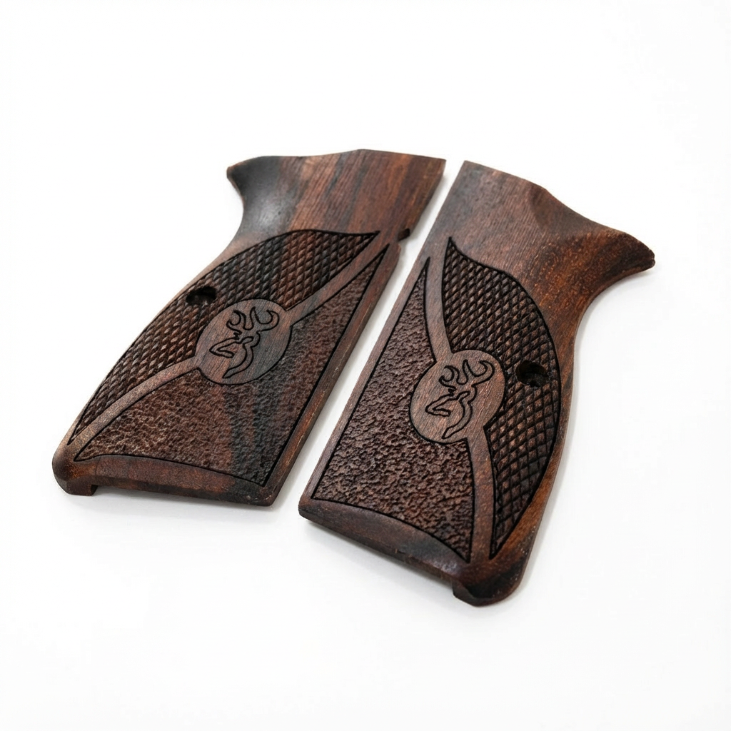 Browning Hi-Power Kabzalar – Koyu Çift Dokulu Logo