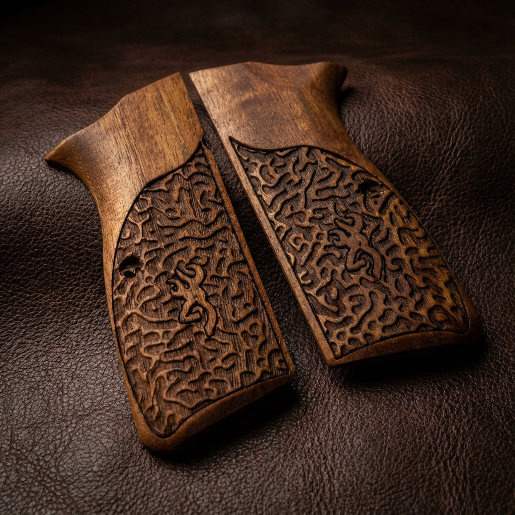 Browning Hi-Power Grips – Labyrinth with Logo