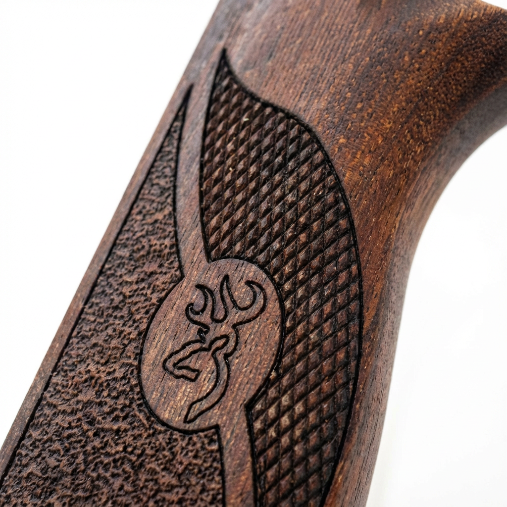Browning Hi-Power Kabzalar – Koyu Çift Dokulu Logo
