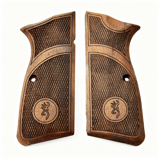 Browning Hi-Power Grips – Buck Diamond Cut