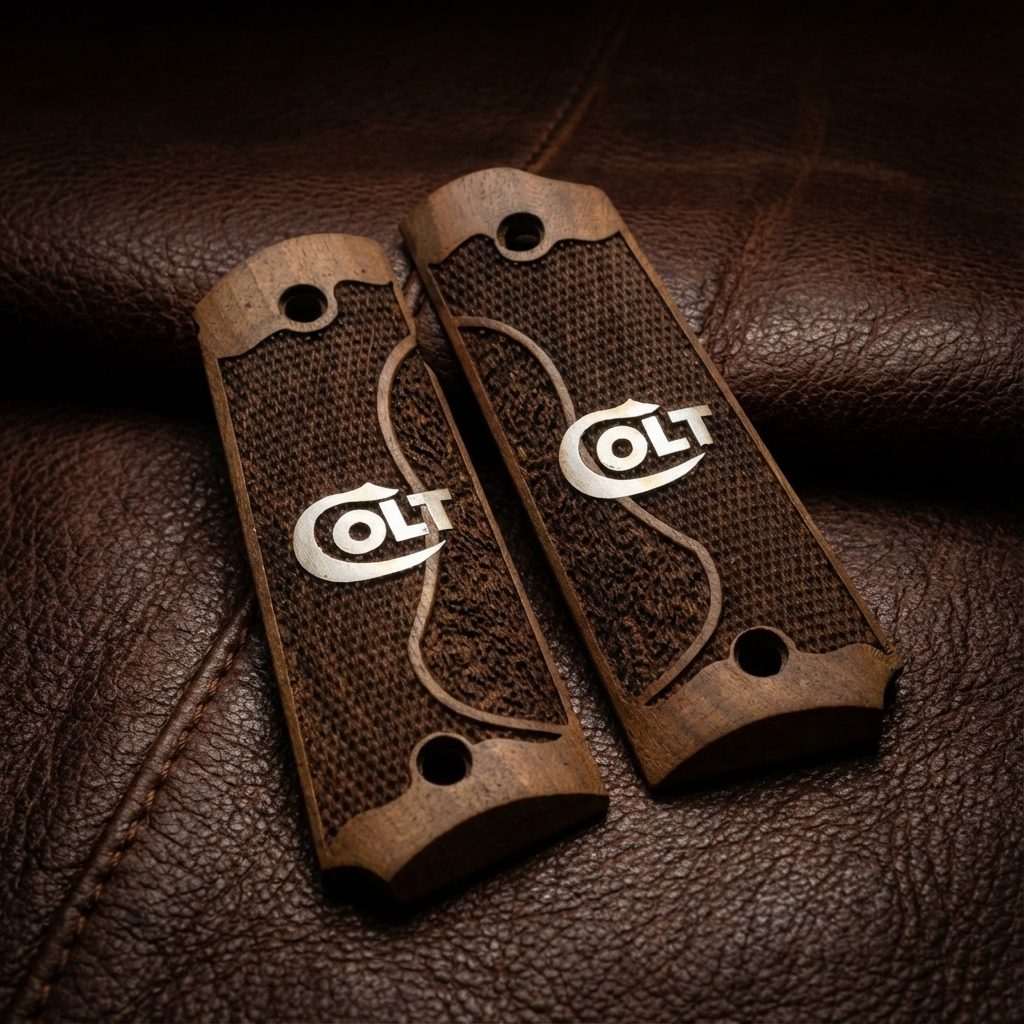 1911 Full Size Grips - Double Texture Silver Logo