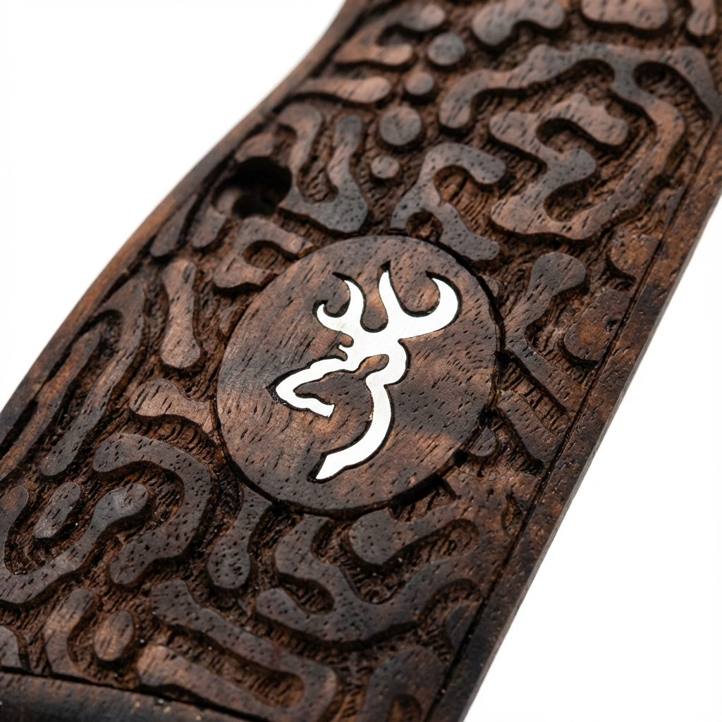 Browning Hi-Power Grips – Labyrinth Silver Logo