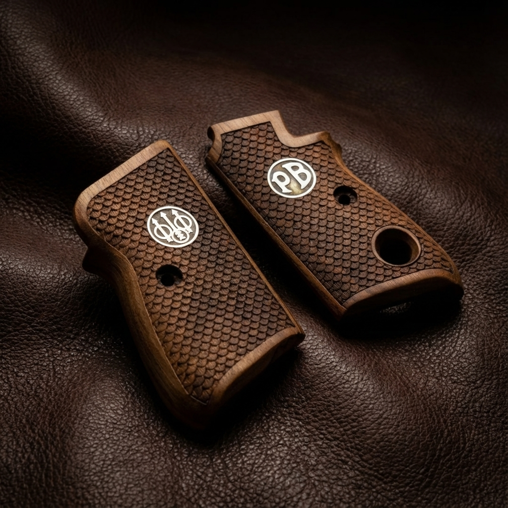 Beretta 70 Grips – Silver Fishscale