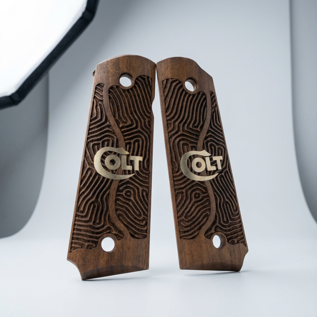 1911 Full Size Grips - Labyrinth Gold Logo