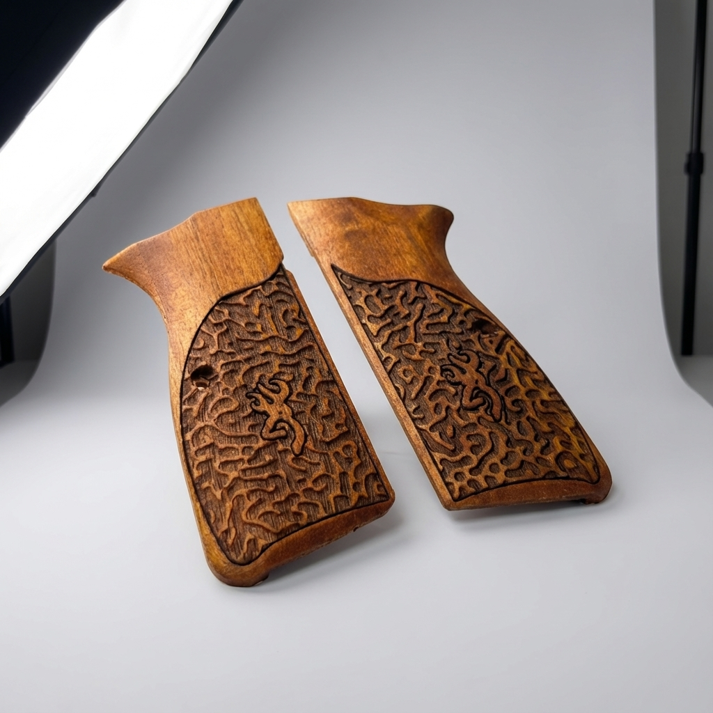 Browning Hi-Power Grips – Labyrinth with Logo