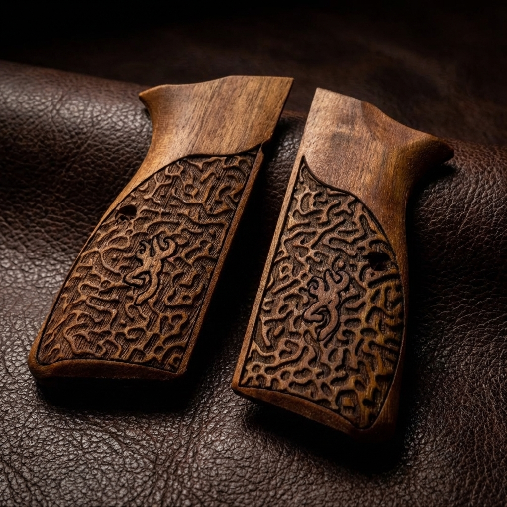 Browning Hi-Power Grips – Labyrinth with Logo