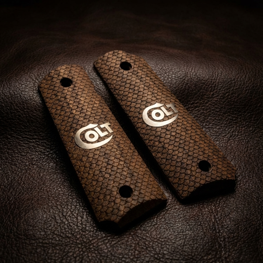 1911 Full Size Grips - FishScale Texture with Logo