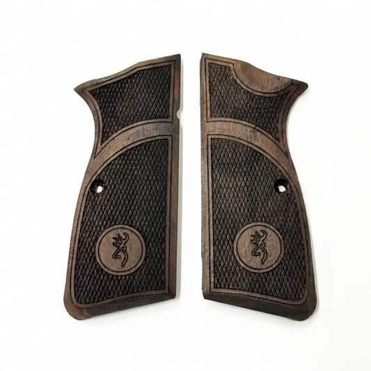 Browning Hi-Power Grips – Buck Diamond Cut