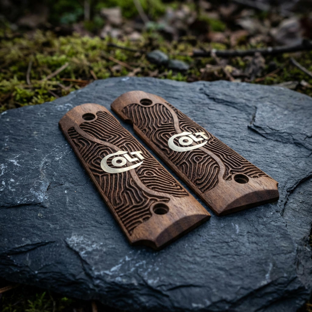 1911 Full Size Grips - Labyrinth Gold Logo