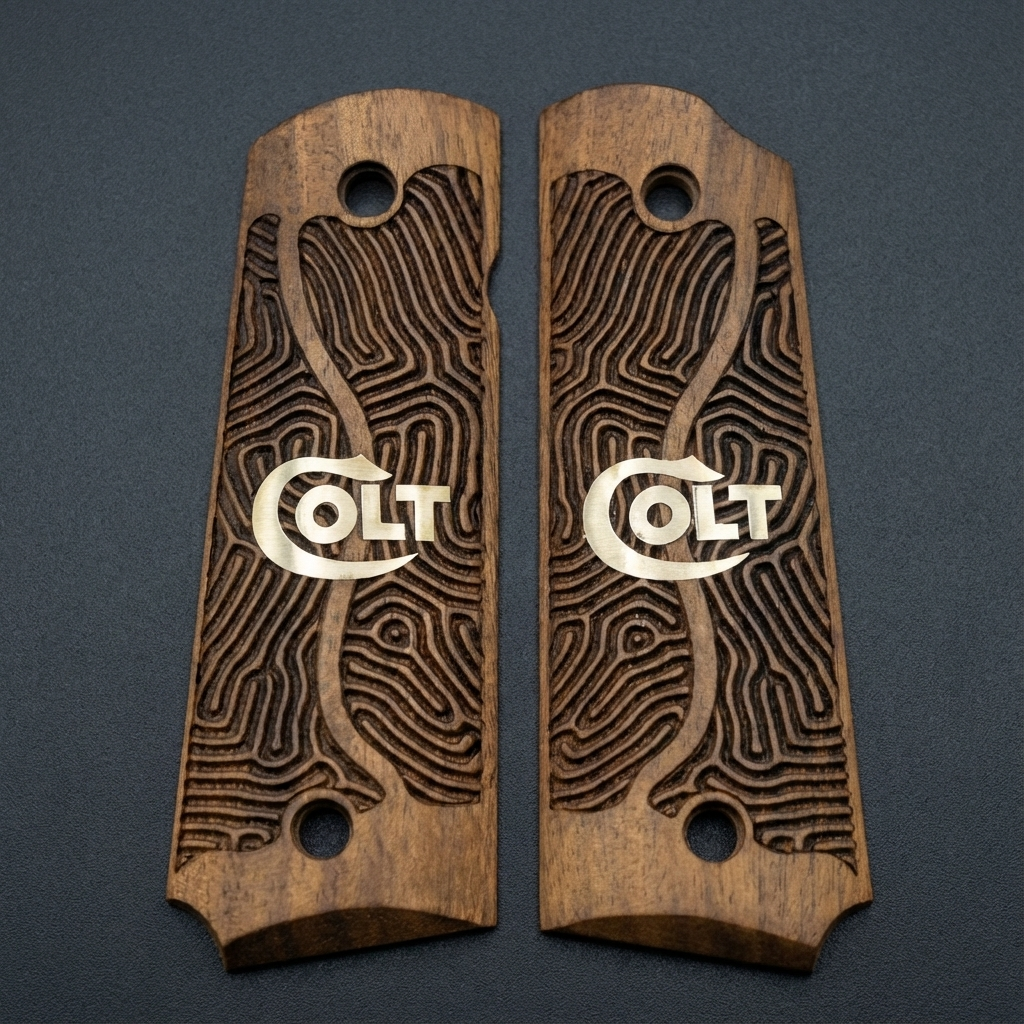 1911 Full Size Grips - Labyrinth Gold Logo