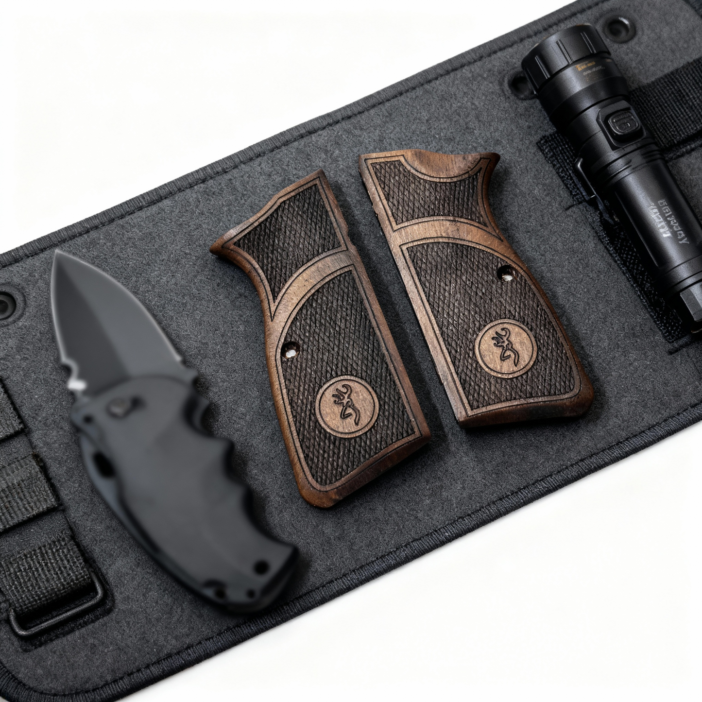 Browning Hi-Power Grips – Buck Diamond Cut