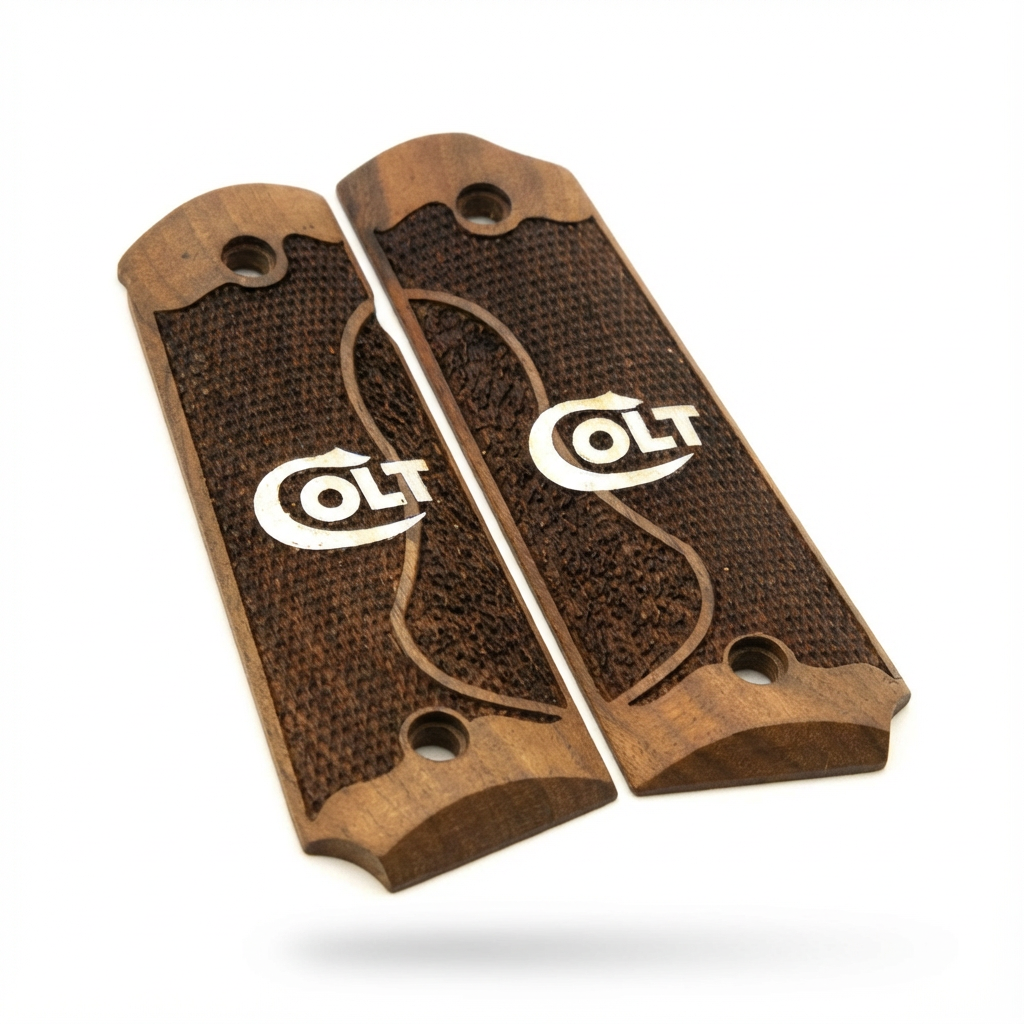 1911 Full Size Grips - Double Texture Silver Logo