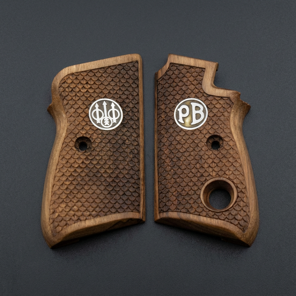 Beretta 70 Grips – Silver Fishscale