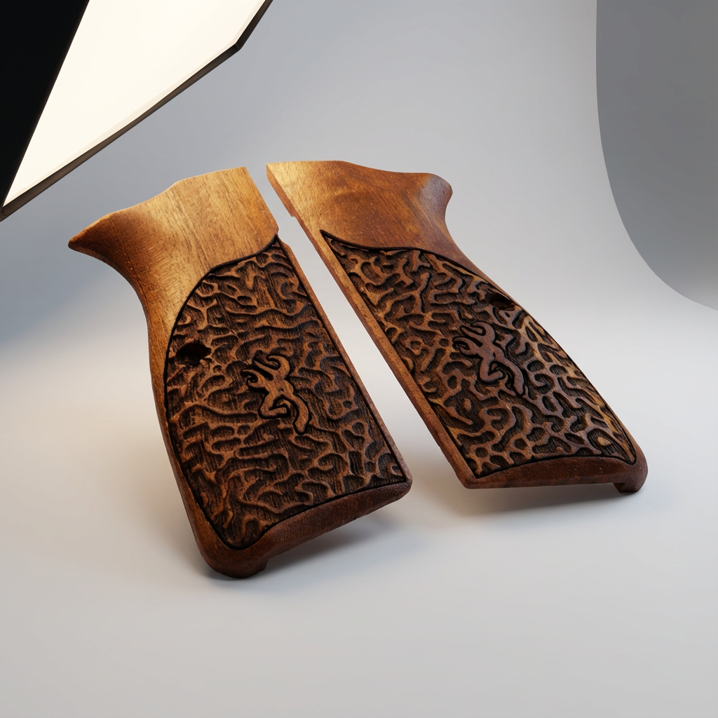 Browning Hi-Power Grips – Labyrinth with Logo