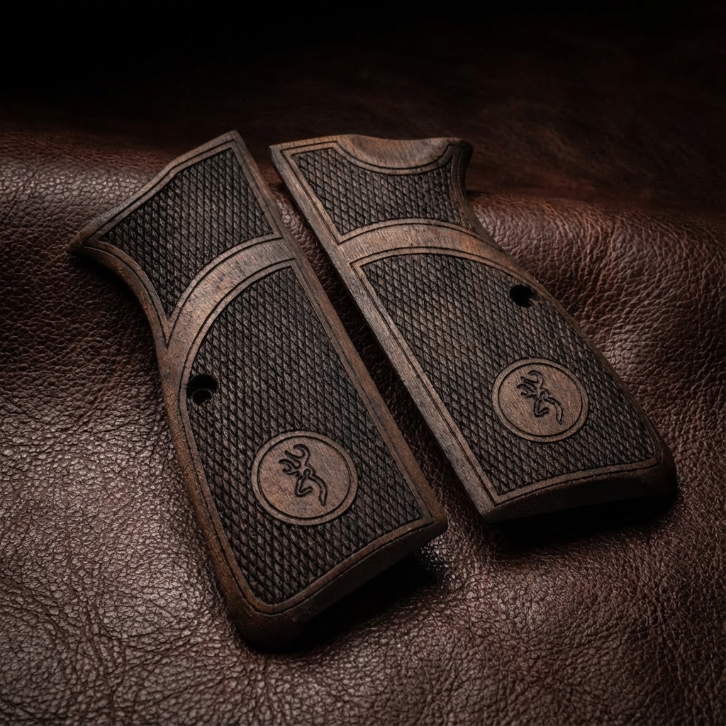 Browning Hi-Power Grips – Buck Diamond Cut
