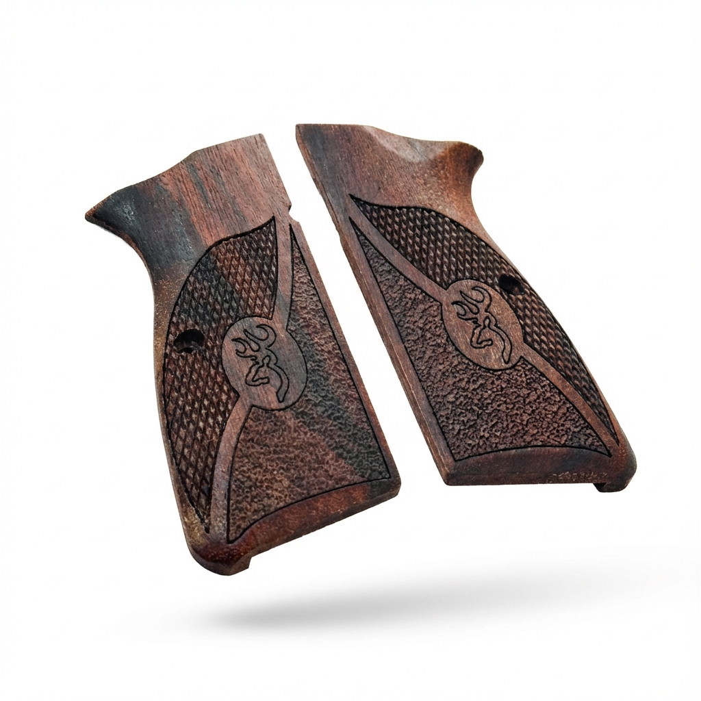 Browning Hi-Power Kabzalar – Koyu Çift Dokulu Logo