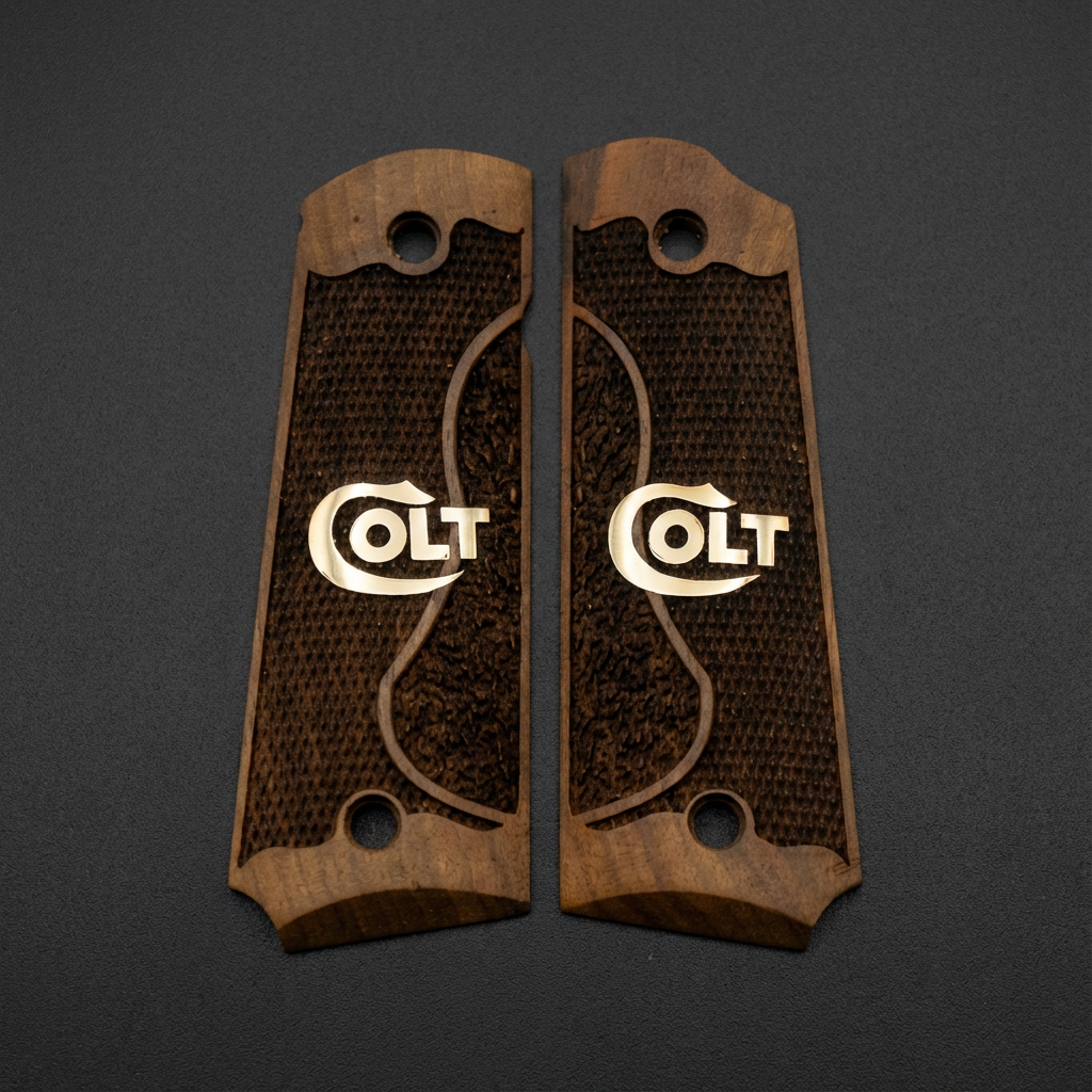 1911 Full Size Grips - Double Texture Silver Logo