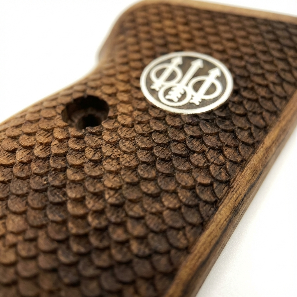 Beretta 70 Grips – Silver Fishscale