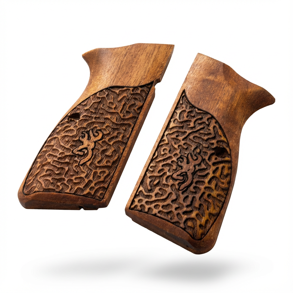 Browning Hi-Power Grips – Labyrinth with Logo