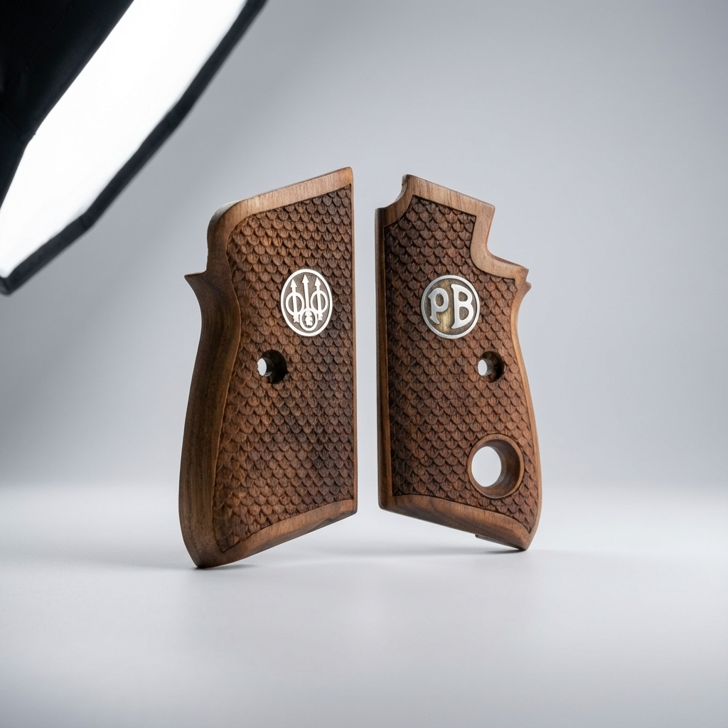 Beretta 70 Grips – Silver Fishscale