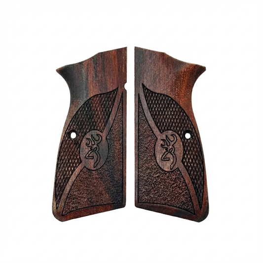 Browning Hi-Power Grips – Dark Dual Texture Logo