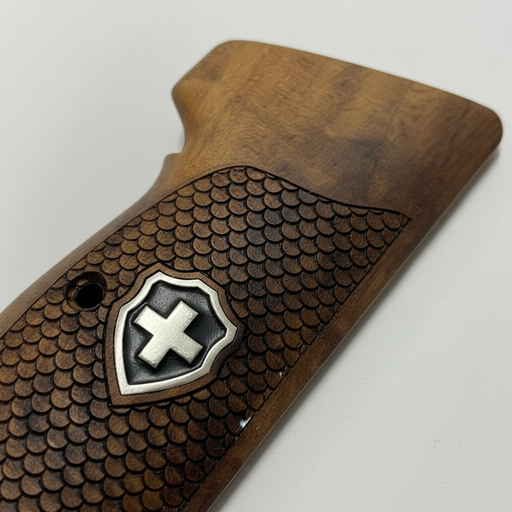 Sig P210 Grips - Fish Scale Swiss Cross (Black)