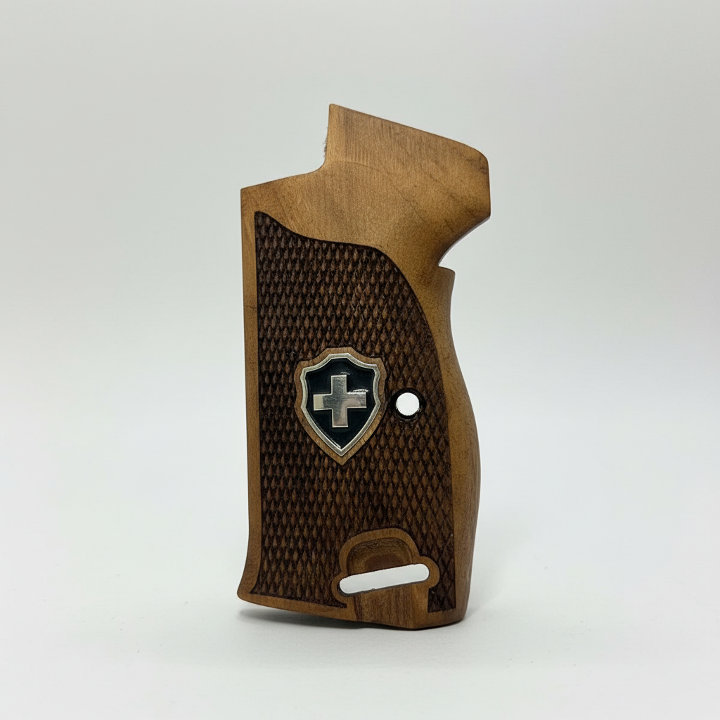 Sig P210 Grips - Checkered Swiss Cross (Black)