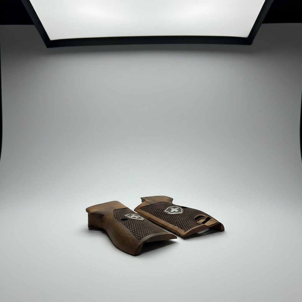 Sig P210 Grips - Checkered Swiss Cross (Black)