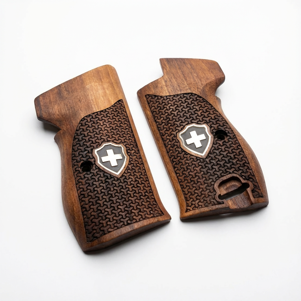 Sig P210 Grips - Swiss Cross Geometric Star (Black)