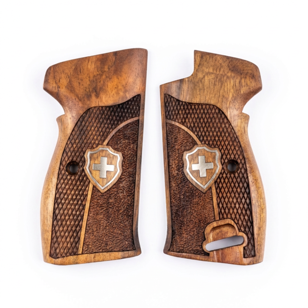 Sig P210 Grips - Swiss Cross Duo Texture (Silver)