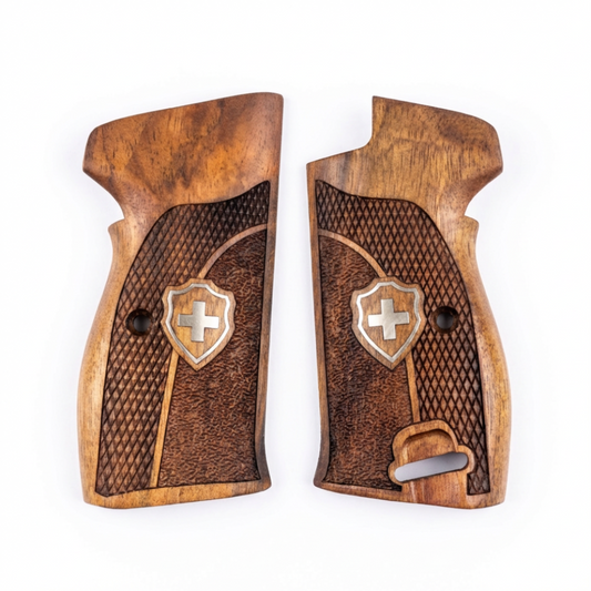 Sig P210 Grips - Swiss Cross Duo Texture (Silver)