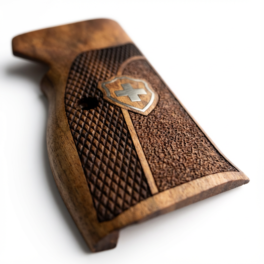 Sig P210 Grips - Swiss Cross Duo Texture (Silver)