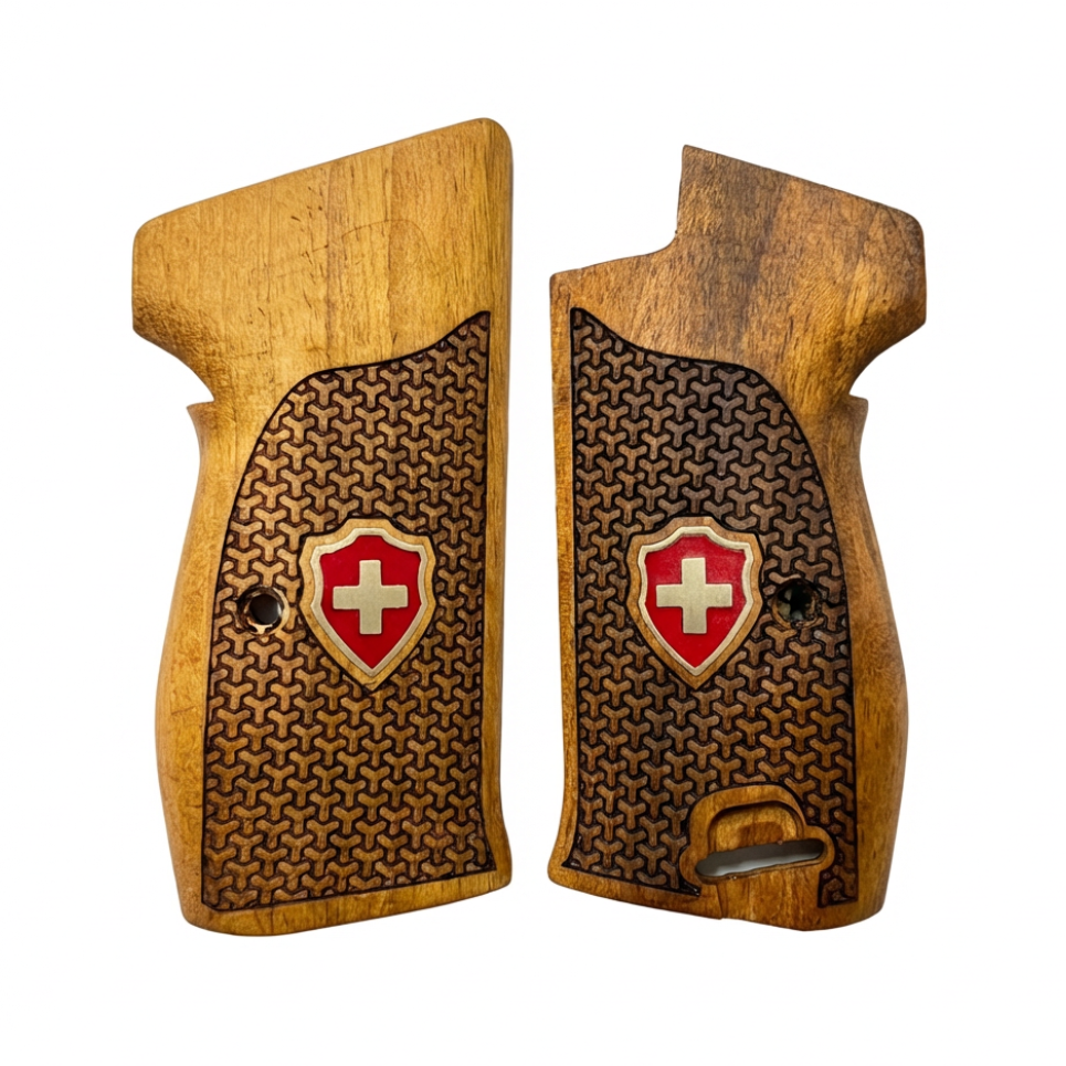 Sig P210 Grips - Swiss Cross Geometric Star (Red)