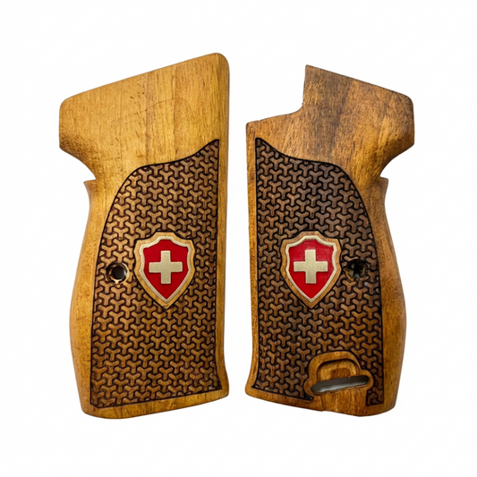 Sig P210 Grips - Swiss Cross Geometric Star (Red)