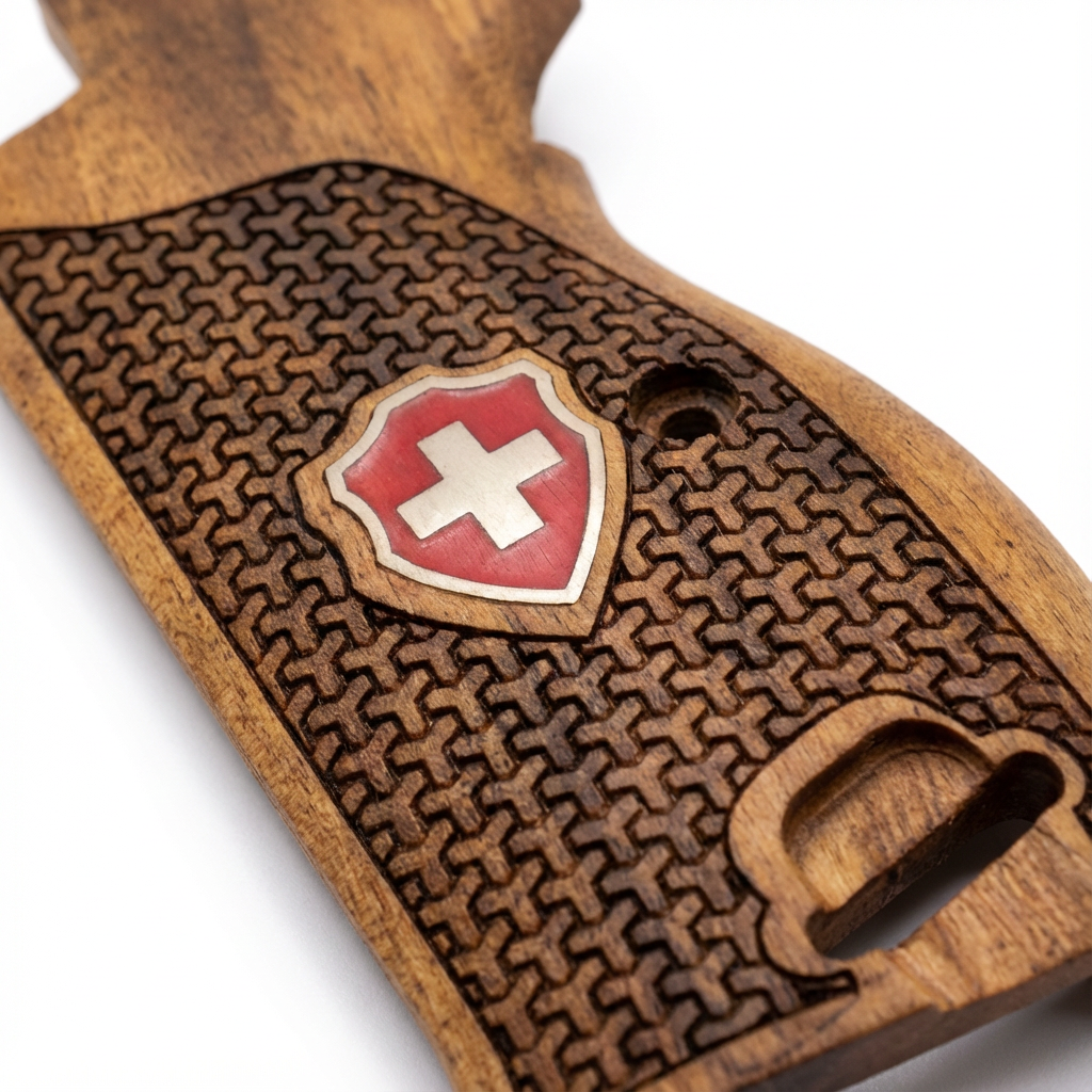 Sig P210 Grips - Swiss Cross Geometric Star (Red)