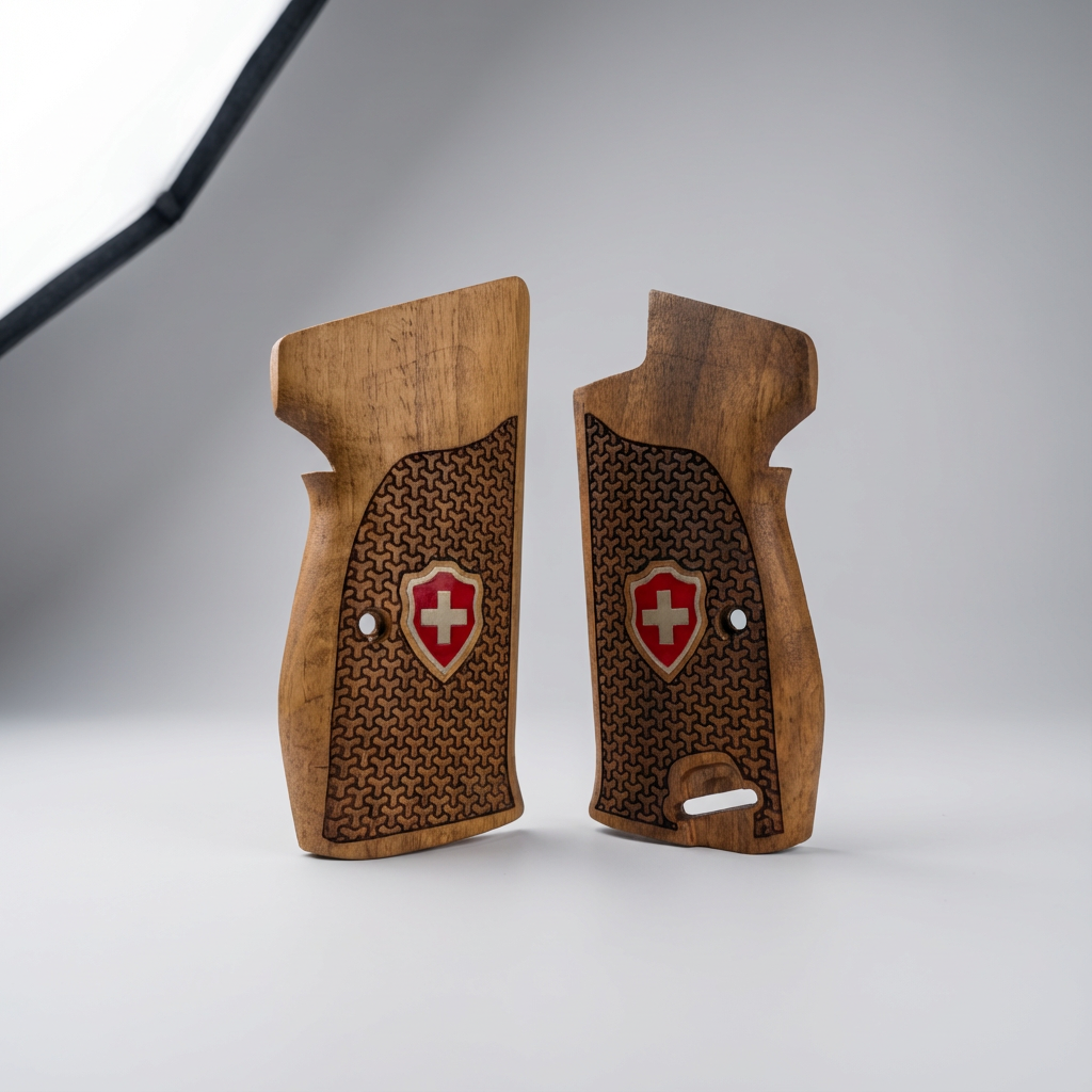 Sig P210 Grips - Swiss Cross Geometric Star (Red)