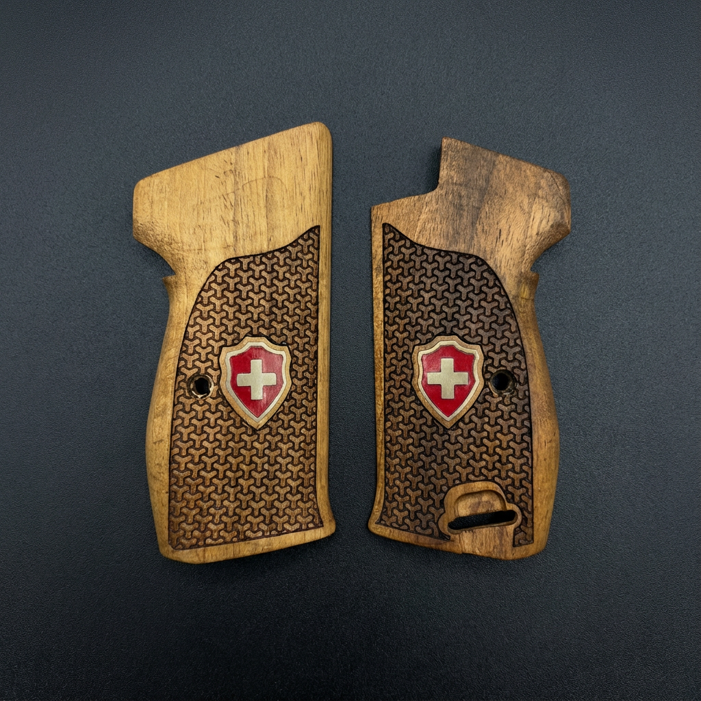 Sig P210 Grips - Swiss Cross Geometric Star (Red)