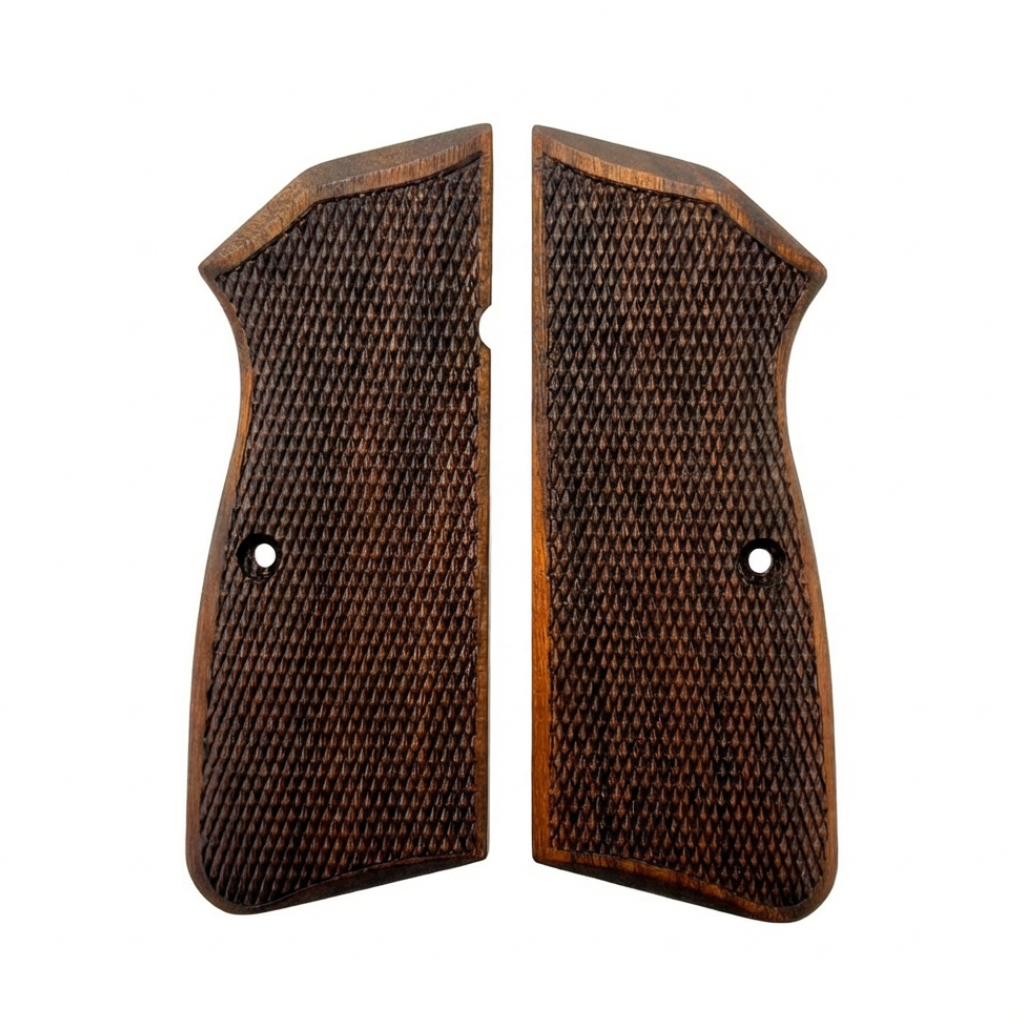 Browning Hi-Power Grips - Full Checkered Dark Walnut